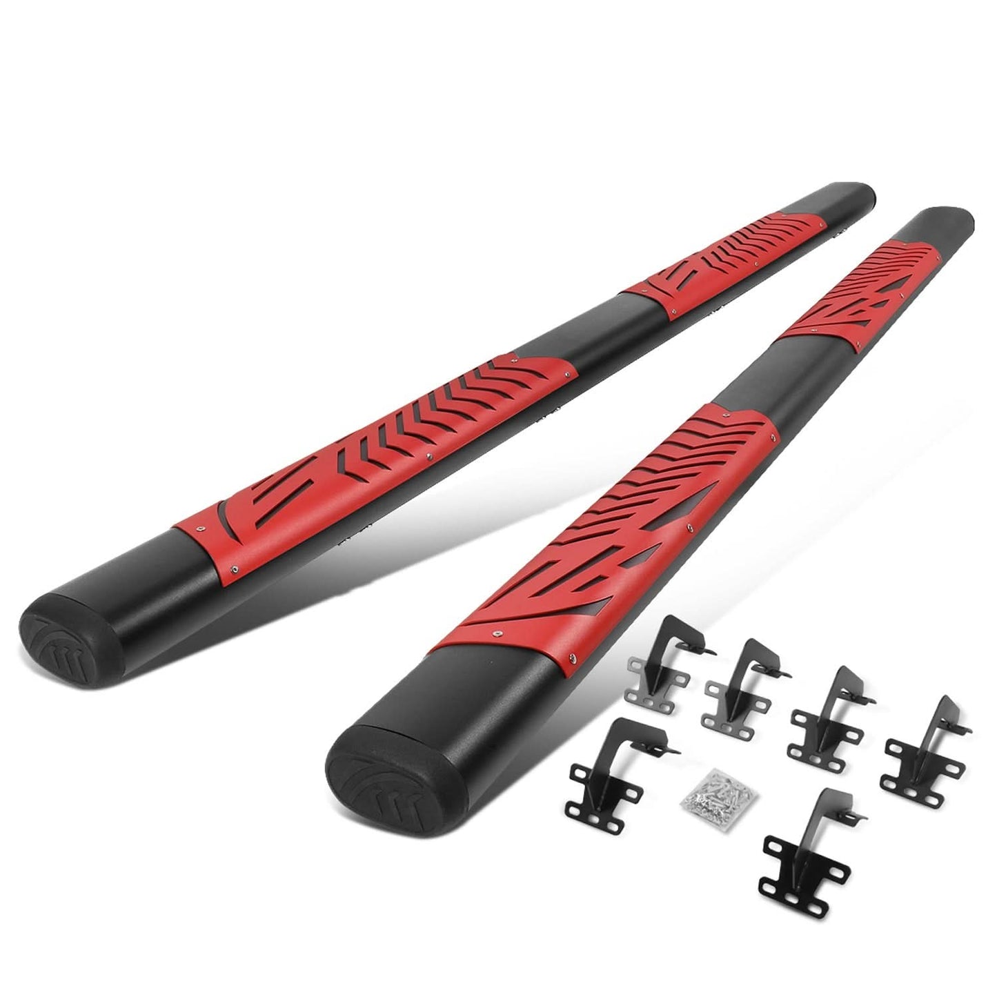 2019-2020 Dodge Ram 1500 Crew Cab 5" Nerf Bars - Black/Red