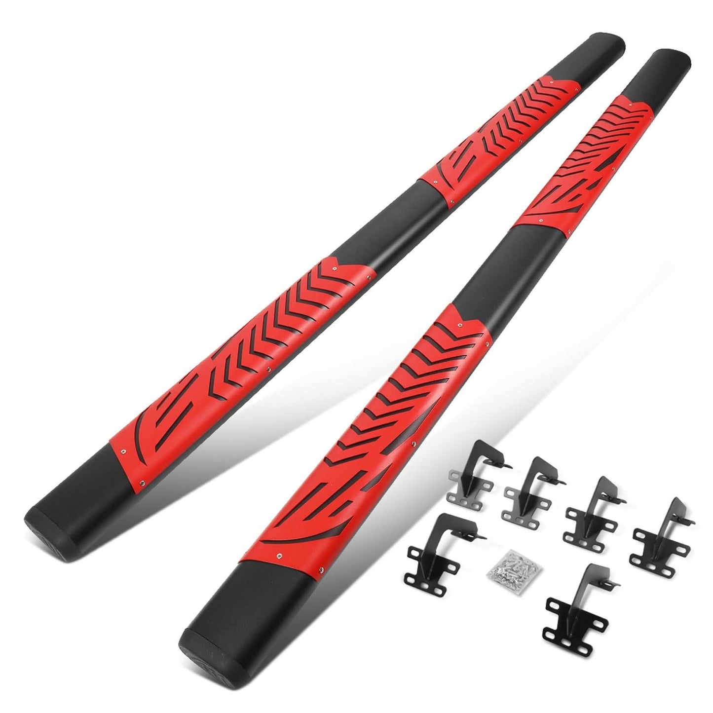 2019-2020 Dodge Ram 1500 Crew Cab 5" Nerf Bars - Black/Red