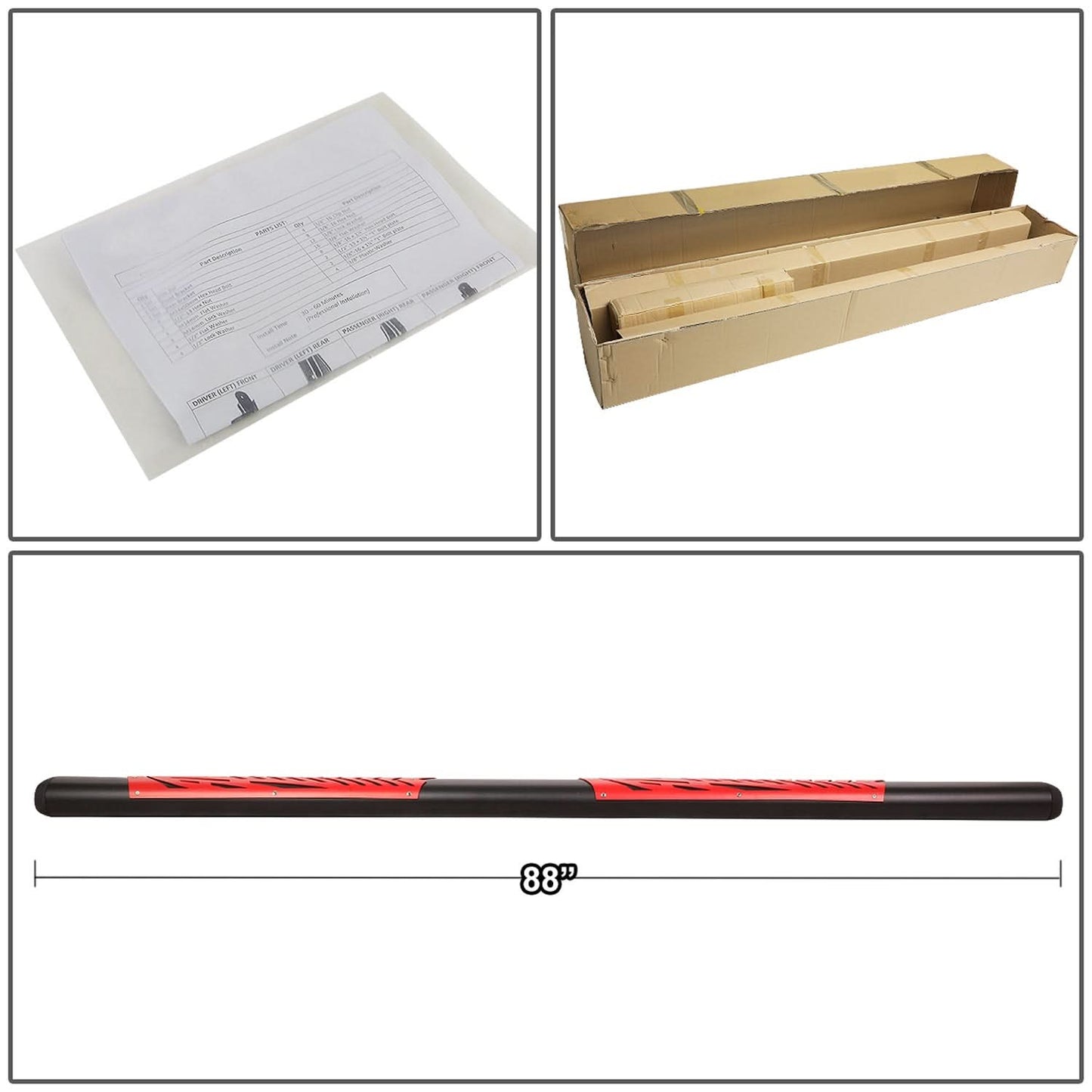 2019-2020 Dodge Ram 1500 Crew Cab 5" Nerf Bars - Black/Red