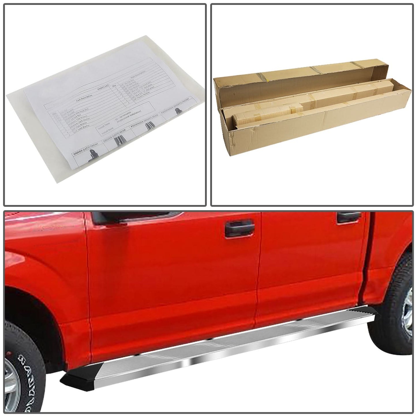 2019 Chevrolet Silverado 1500 Crew Cab 6" Nerf Bars Chrome/Black