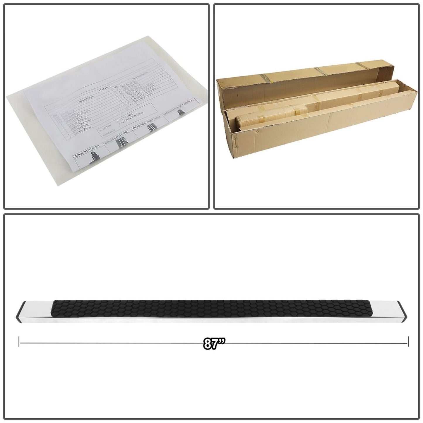 2015-2020 Ford F-150 F-250 F-350 Crew Cab 5" Nerf Bars Chrome Black
