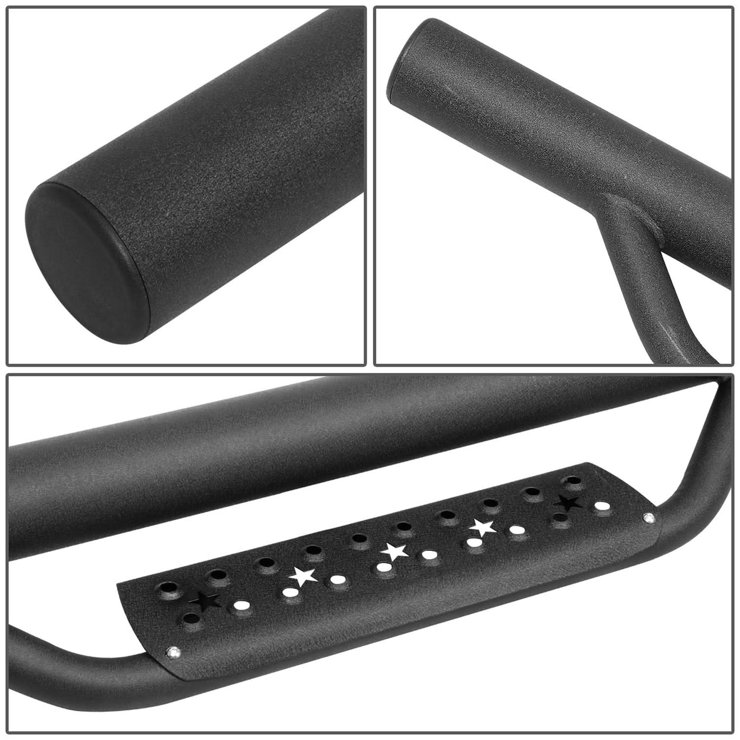 07-18 Jeep Wrangler JK 2-Door 3" Drop Side Nerf Bar Step Bar Black
