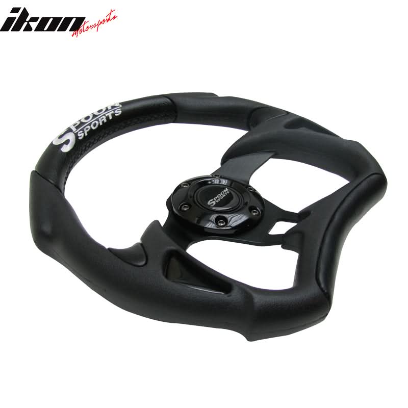 Universal Fitment Steering Wheel Battle Type 300Mm Whole Black & Spoon