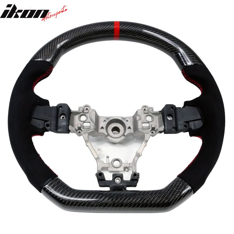 2015-2021Â Subaru WRX STI Steering Wheel Red Stitch Line CF Alcantara