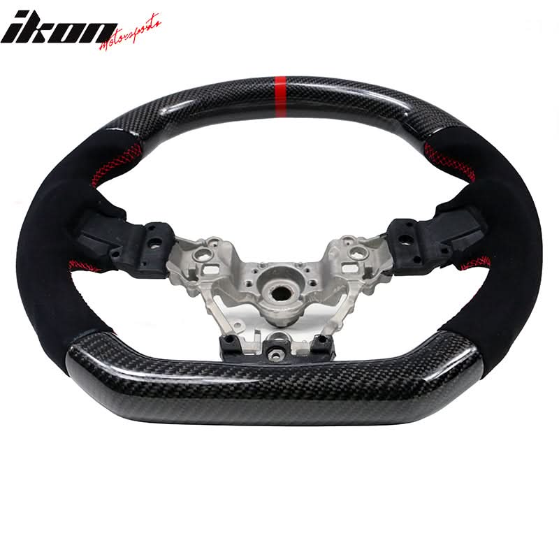 2015-2021Â Subaru WRX STI Steering Wheel Red Stitch Line CF Alcantara