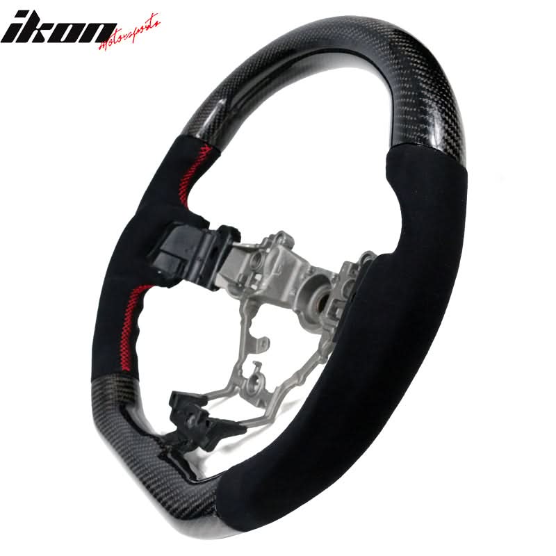 2015-2021 Subaru WRX STI Steering Wheel Red Stitch Matte CF Synthetic