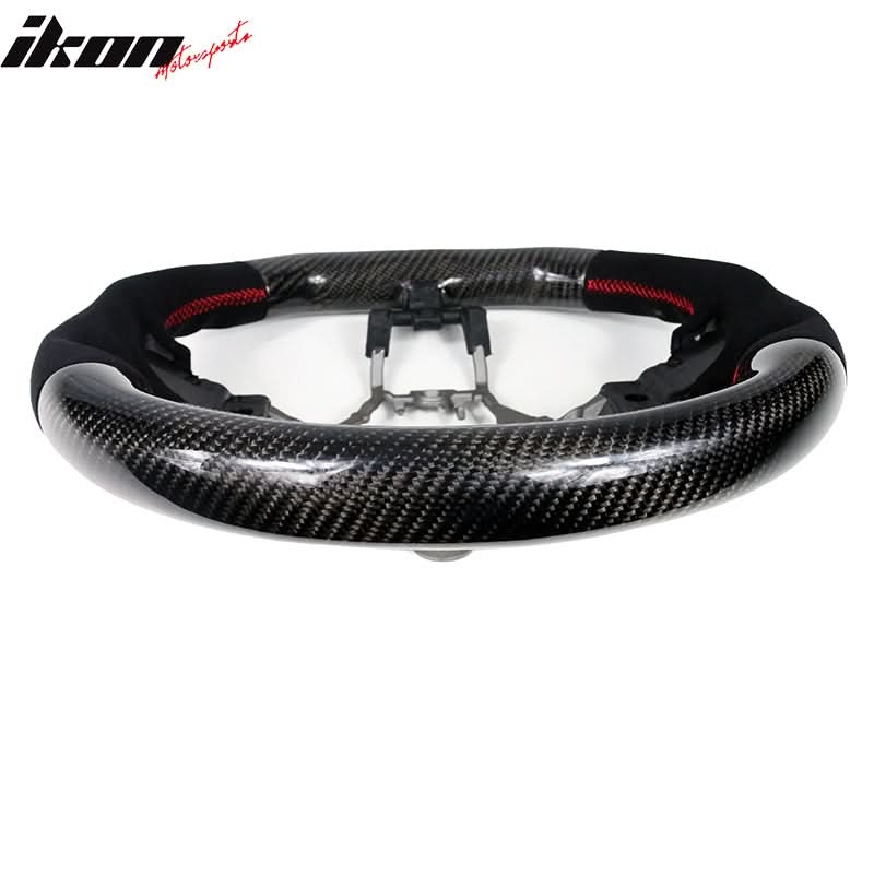 2015-2021 Subaru WRX STI Steering Wheel Red Stitch Matte CF Synthetic