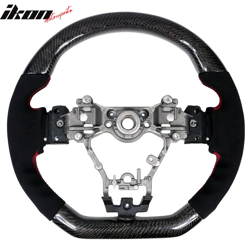 2015-2021 Subaru WRX STI Steering Wheel Red Stitch Matte CF Synthetic