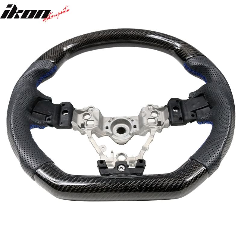 2015-2021 Subaru WRX STI Steering Wheel Matte CF + Perforated Leather