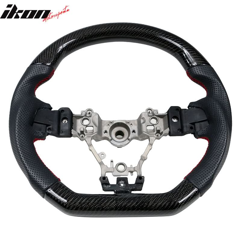 2015-2021Â WRX & STI CF Perforated Leather Red Stitch Steering Wheel