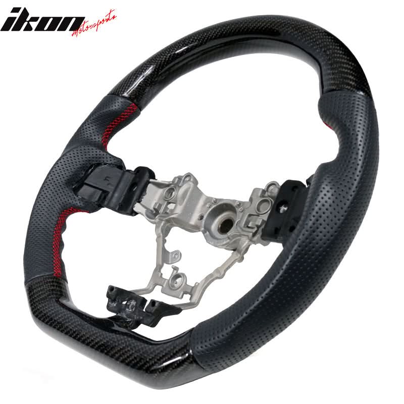 2015-2021Â WRX & STI CF Perforated Leather Red Stitch Steering Wheel