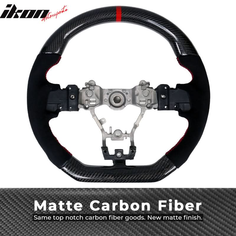 2015-2021Â Subaru WRX STI Steering Wheel Red Stitch Line CF Alcantara