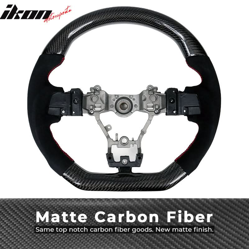 2015-2021 Subaru WRX STI Steering Wheel Red Stitch Matte CF Synthetic
