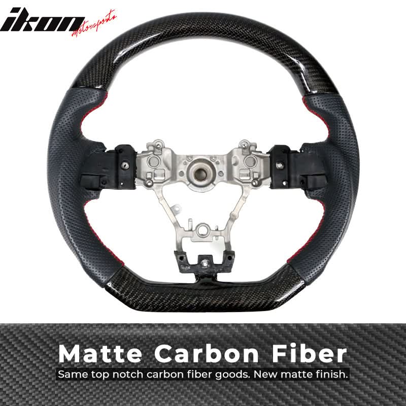 2015-2021Â WRX & STI CF Perforated Leather Red Stitch Steering Wheel