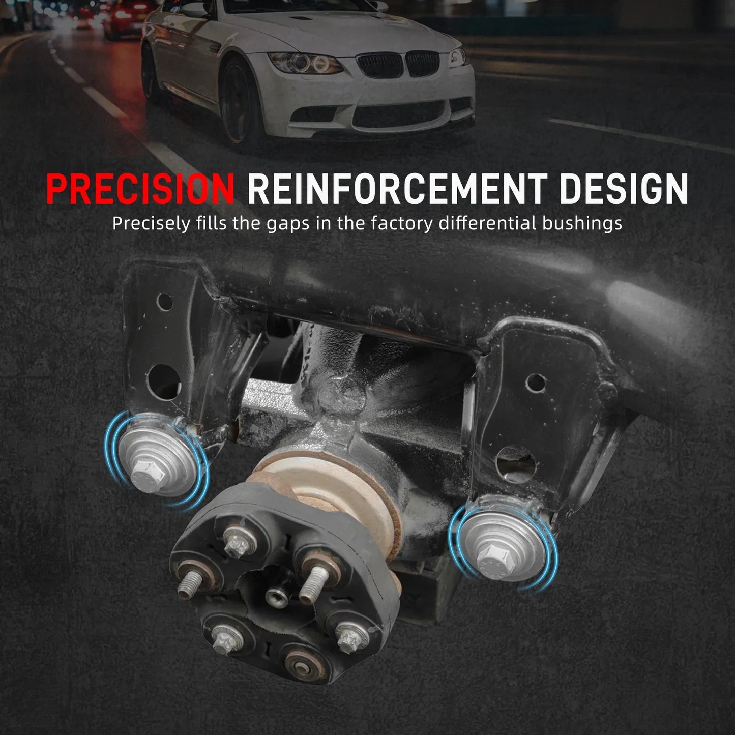 BMW E81 / E82 / E87 / E88 1 Series & E90 / E91 / E92 / E93 3 Series Billet Aluminium Rear Differential Mount Insert Kit 2005 - 2013 (Excludes 1M / M3)