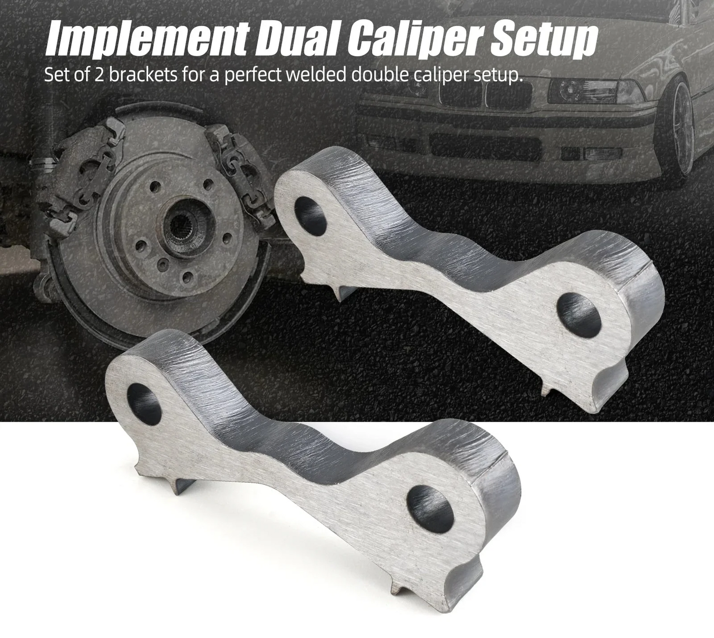 BMW 3 Series E36 E46 Steel Drift Twin Brake Caliper Weld-On Adapter Kit