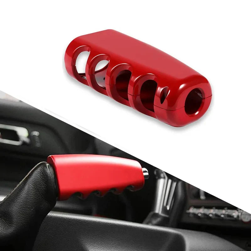Ford Mustang Aluminum Alloy Handbrake Cover / Parking Brake Handle Grip Sleeve 2015 - 2021