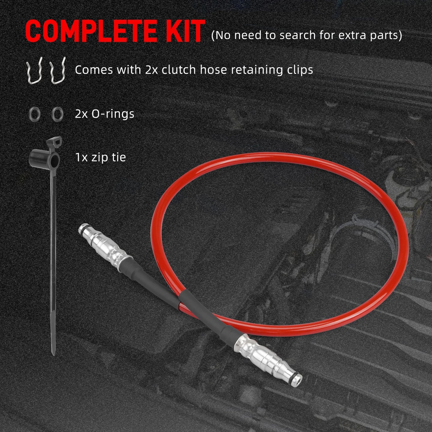 VW Golf / Jetta / Beetle / Bora / Audi TT A3 / Seat Leon Stainless Steel Braided Clutch Hose 6-Speed Manual LHD 1999 - 2007