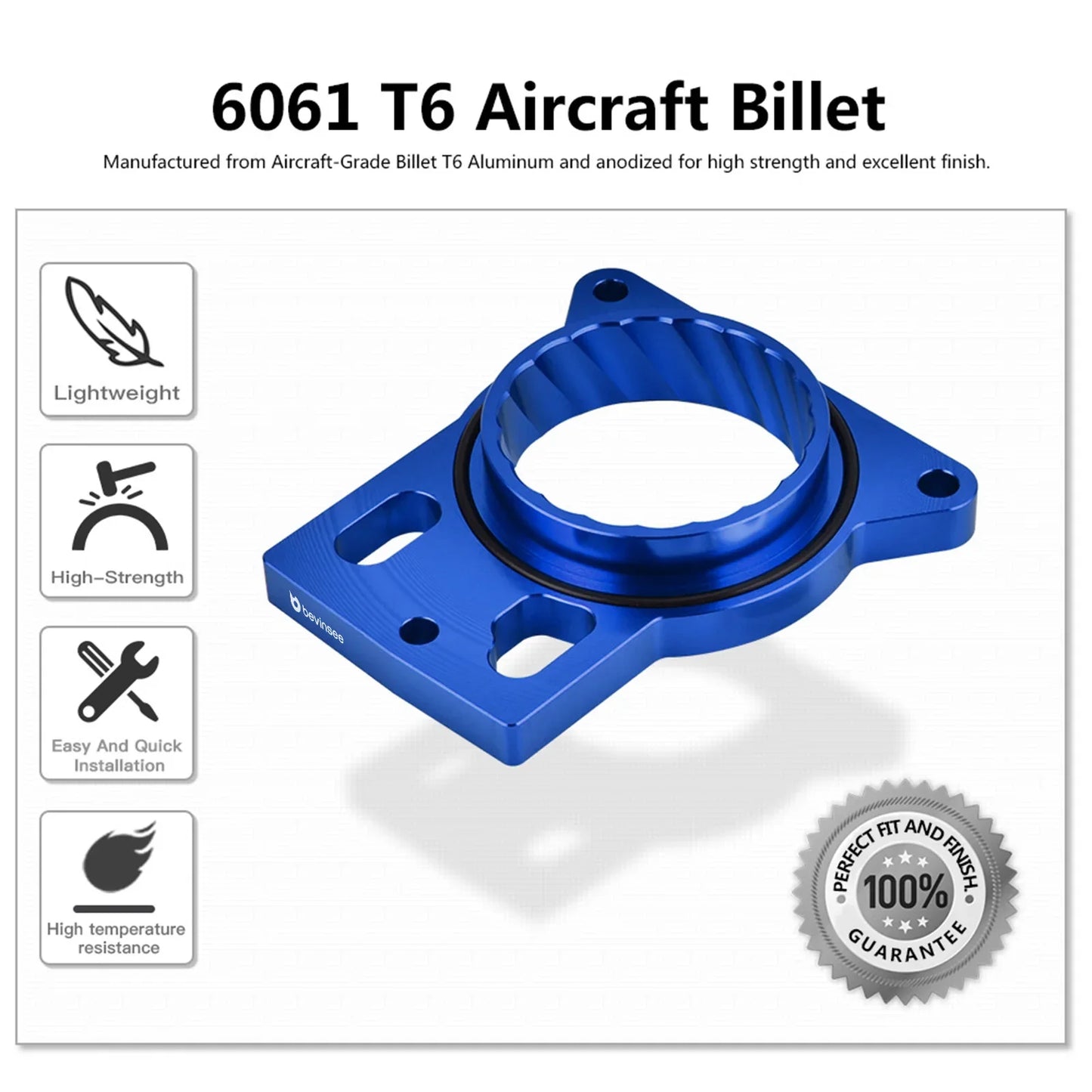 Chevrolet Silverado / Tahoe / Suburban / Avalanche / SSR, GMC Sierra / Yukon, Cadillac Escalade & Hummer H2 Billet Aluminum Throttle Body Spacer 1999 - 2007 (4.8L / 5.3L / 6.0L / 8.1L V8)