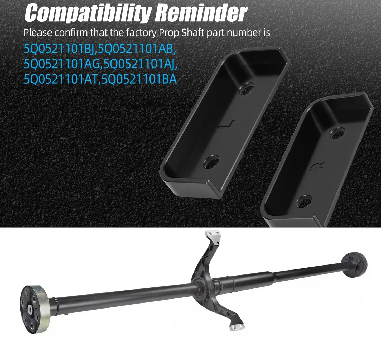 VW Golf R MK7 MK8 / Arteon R / Audi S3 RS3 TT TTRS RSQ3 / Seat Leon / Cupra Ateca Billet Aluminum Prop Shaft Bearing Alignment Kit 2013 - 2021