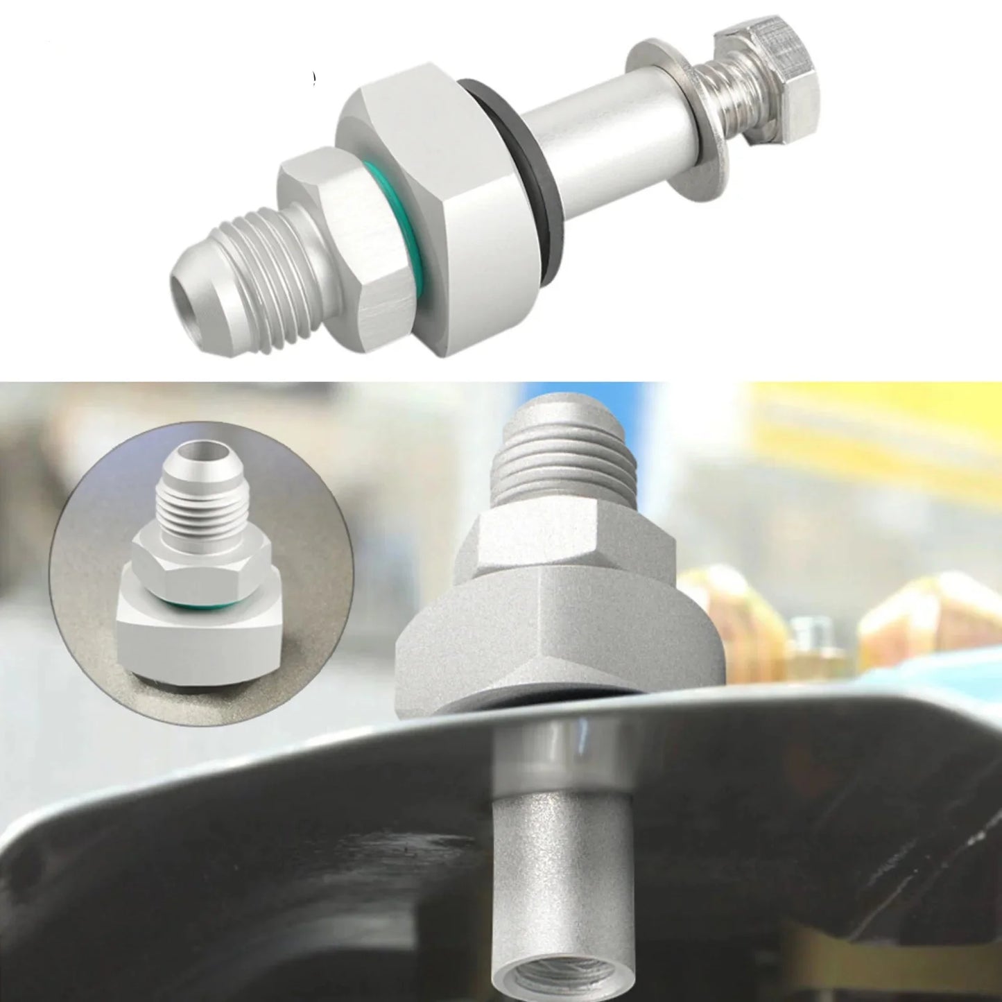 Universal 6AN Fuel Tank Return Line Collapsible Bung Kit (9/16"-18 Thread / Drill-In No-Weld Installation / Billet Aluminum)