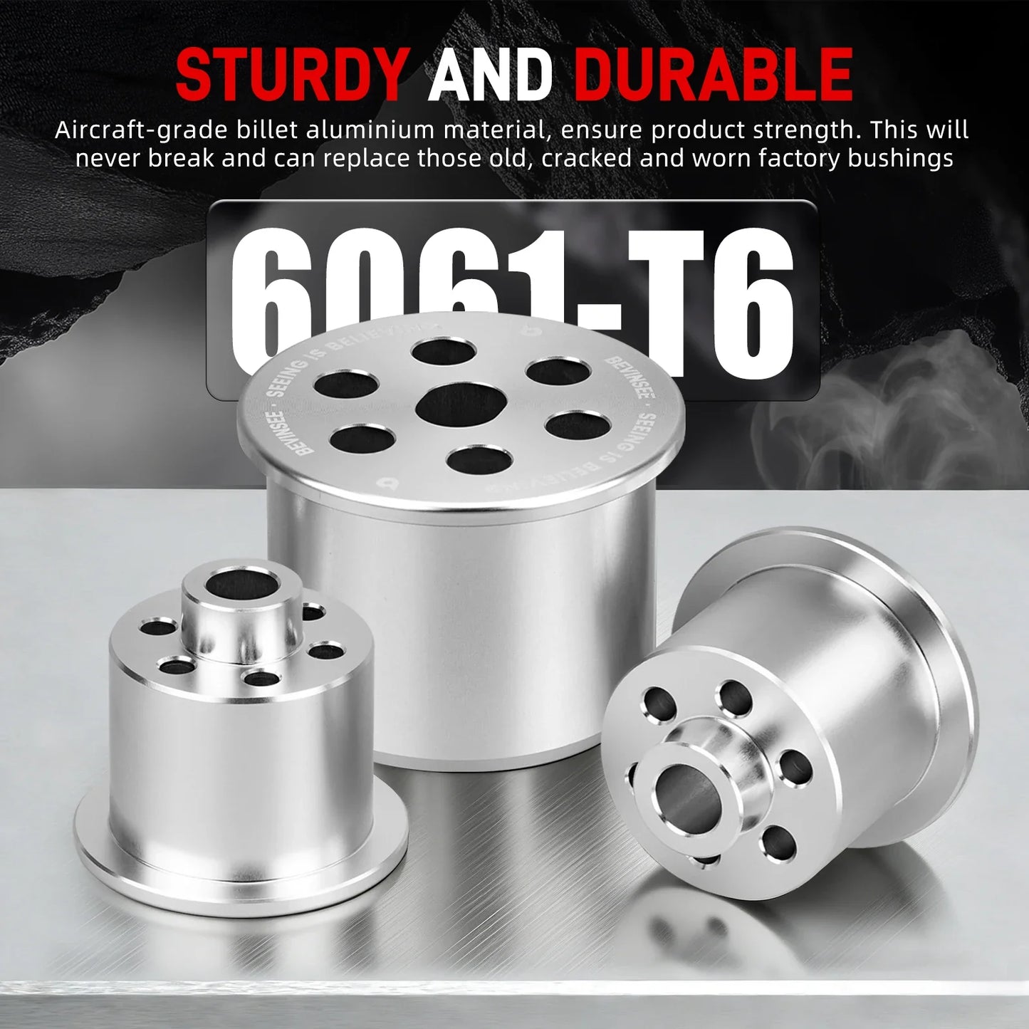 BMW E46 3 Series & E85 Z4 Solid Billet Aluminium Rear Differential Bushing Set 1999 - 2008 (Excludes E46 M3 / Z4M / Replaces 33176770788 / 33176751808 / 33171093175 / 33171093565)