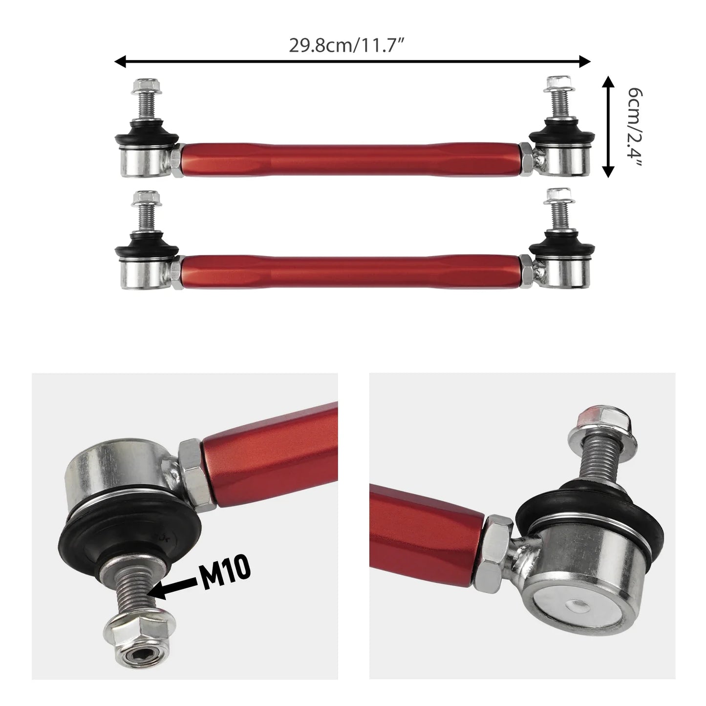 BMW Adjustable Front Sway Bar End Links – Billet Aluminum (E90 E92 E87 E82 E91 E93)