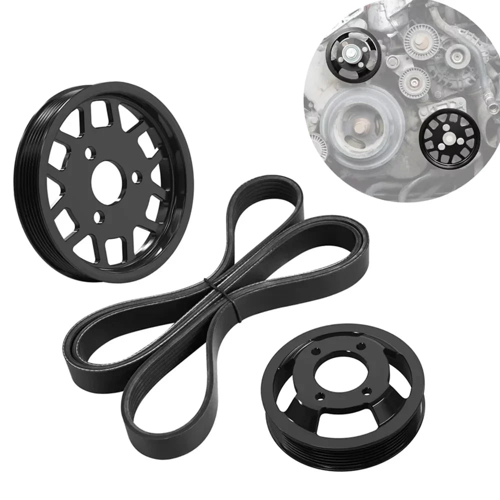 BMW M54 M52TU Aluminum Water Pump & Power Steering Pulley Kit – E46 E39 E38 X3 X5