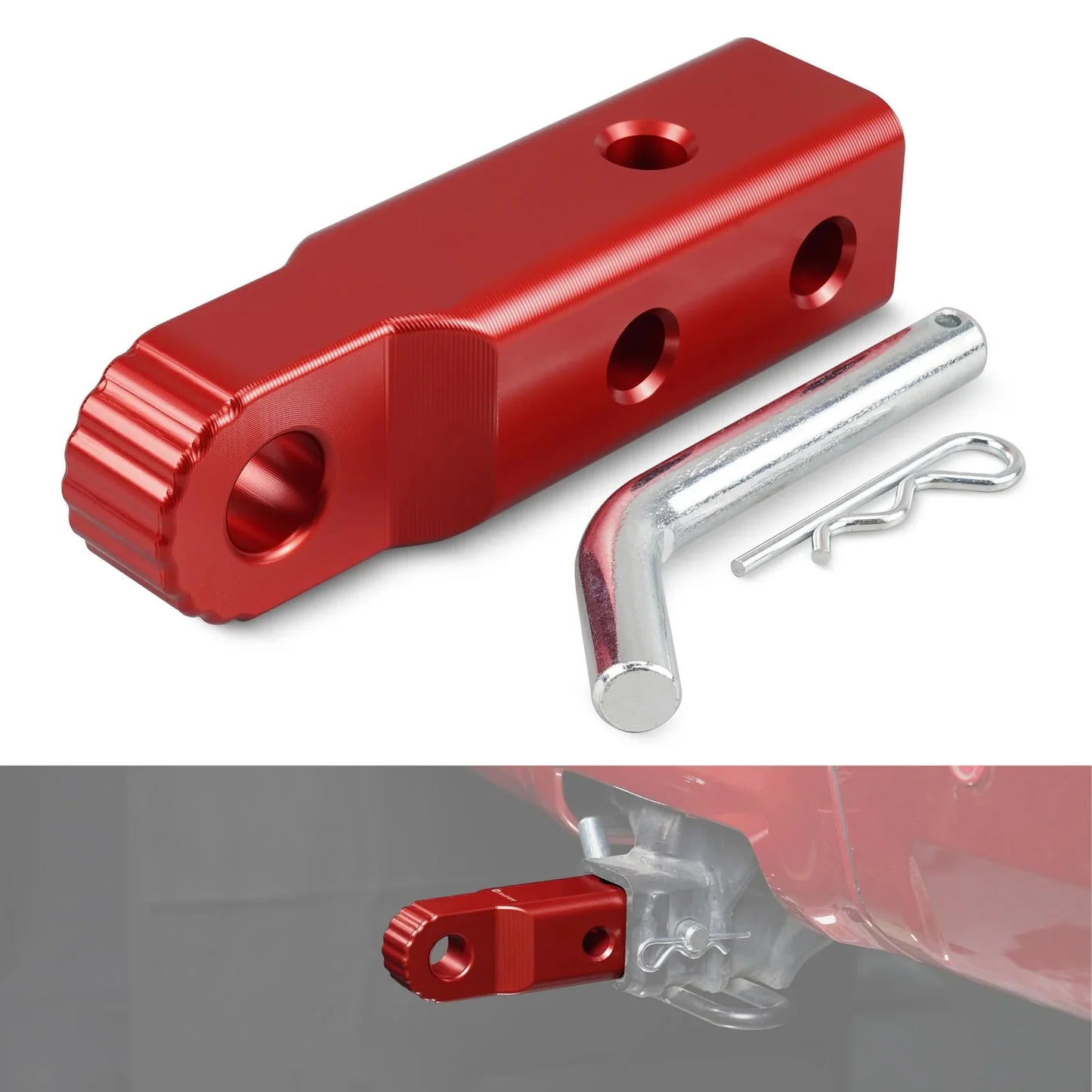 Universal 2" Hitch Receiver Billet Aluminum D-Ring Shackle Mount & Tow Link for Off-Road Recovery (Toyota 4Runner / Tacoma / Tundra / Universal 2" Receiver Applications / Replaces 51909-35011)