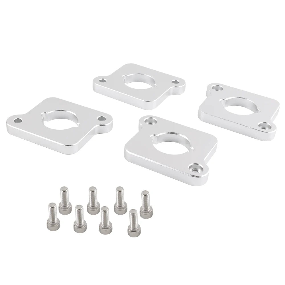 VW / Audi 1.8T 20V to 2.0 TFSI / R8 Coilpack Adapter Plate Set Billet Aluminum (Silver) for A3 / S3 / A4 / A6 / TT MK1 / Golf MK4 / GTI / Jetta / Beetle / Passat 1996 - 2011