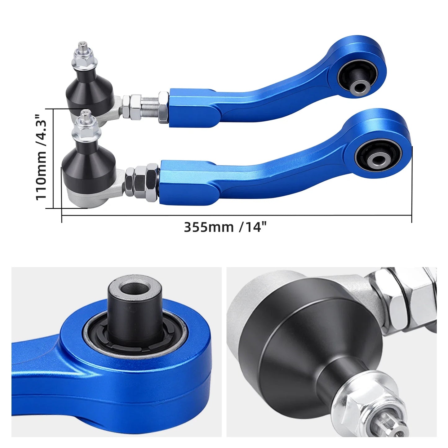 BMW E60 / E61 5 Series & E63 / E64 6 Series Adjustable Rear Upper Camber Control Arms 2003 - 2010 (Includes M5 / M6 / Replaces 33306772241 / 33306772242 / 33326774793 / 33306774794)