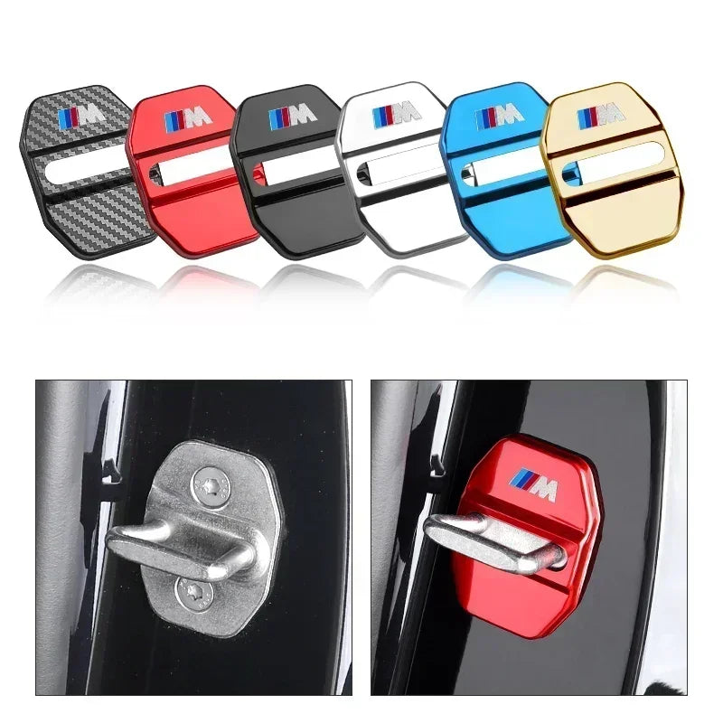 BMW Carbon Fiber Car Door Lock Cover Sticker Set (4-Piece) for E30 / E36 / E39 / E46 / E60 / E70 / E87 / E90 / E91 / F10 / F20 / F30