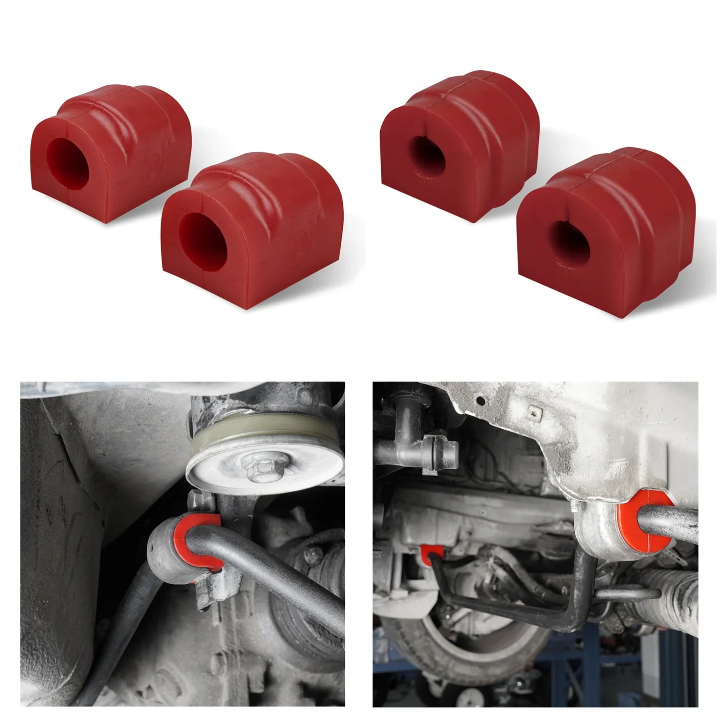 BMW 3 Series E46 80A Polyurethane Front & Rear Anti-Roll Sway Bar Bushing Set 2001 - 2006 (Replaces 31351097179 / 33551138104)