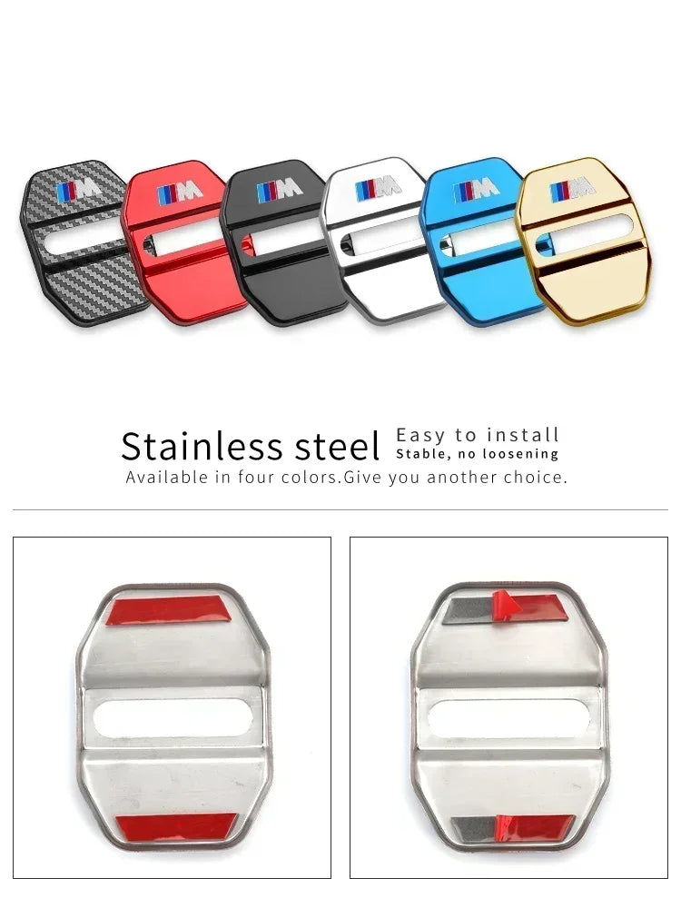 BMW Carbon Fiber Car Door Lock Cover Sticker Set (4-Piece) for E30 / E36 / E39 / E46 / E60 / E70 / E87 / E90 / E91 / F10 / F20 / F30
