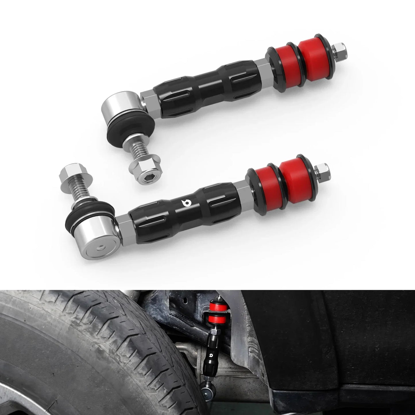 Toyota 4Runner & FJ Cruiser Billet Aluminum Adjustable Rear Sway Bar End Link Kit 2003 - 2024 (137.5mm - 180mm Adjustable Length / Replaces 48830-60030)