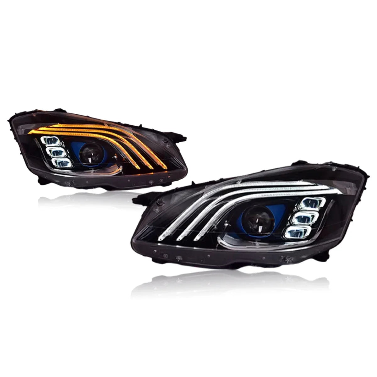 Mercedes-Benz S-Class W221 LED Headlight Assembly with DRL, Sequential Turn Signal & High / Low Beam 2006 - 2013
