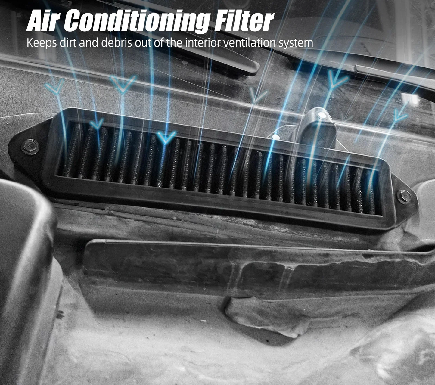 BMW E81 / E82 / E87 / E88 1 Series, E90 / E91 / E92 / E93 3 Series & E84 X1 Cowl Delete Replacement Air Filter Set 2005 - 2015 (2-Piece HVAC Cowl Filter)