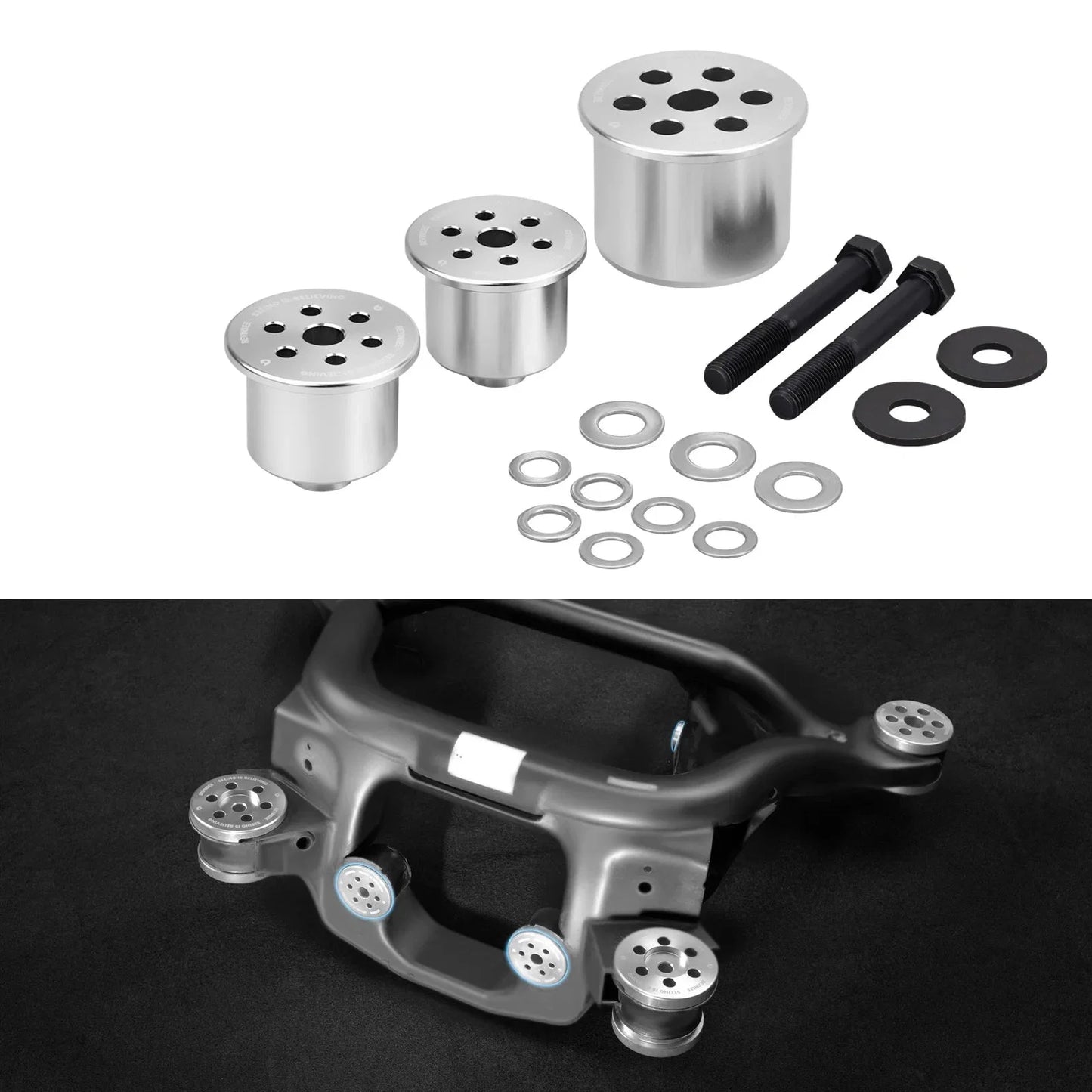 BMW E46 3 Series & E85 Z4 Solid Billet Aluminium Rear Differential Bushing Set 1999 - 2008 (Excludes E46 M3 / Z4M / Replaces 33176770788 / 33176751808 / 33171093175 / 33171093565)