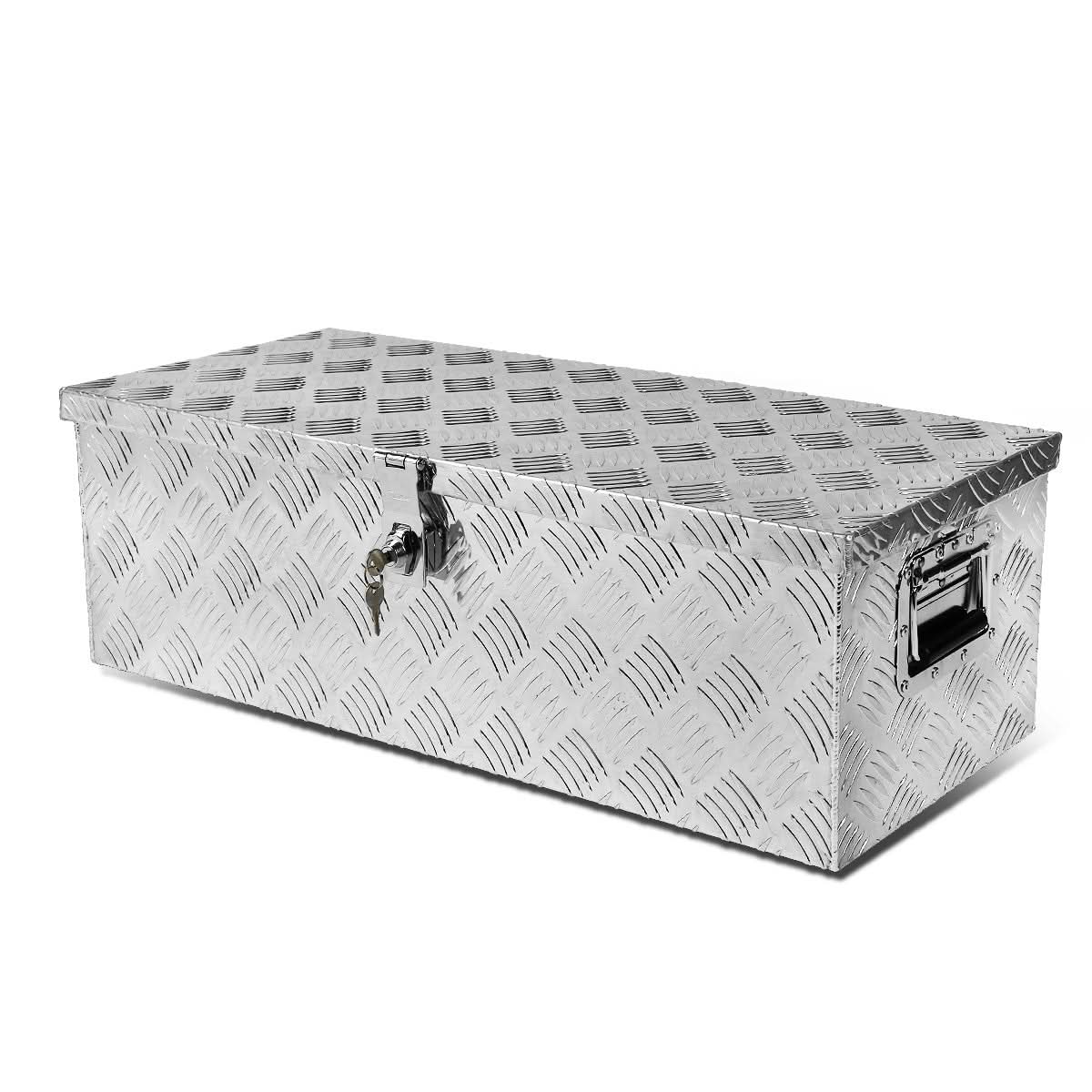 Universal Truck Trailer Tool Box w/ Lock & Key 30x13x10 Aluminum