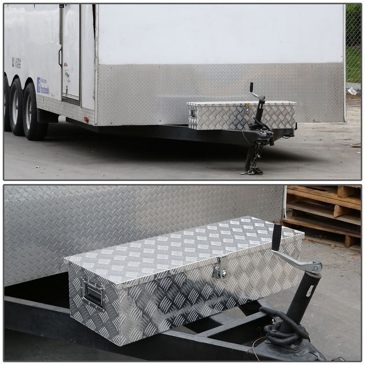 Universal Truck Trailer Tool Box w/ Lock & Key Aluminum 39x13x10
