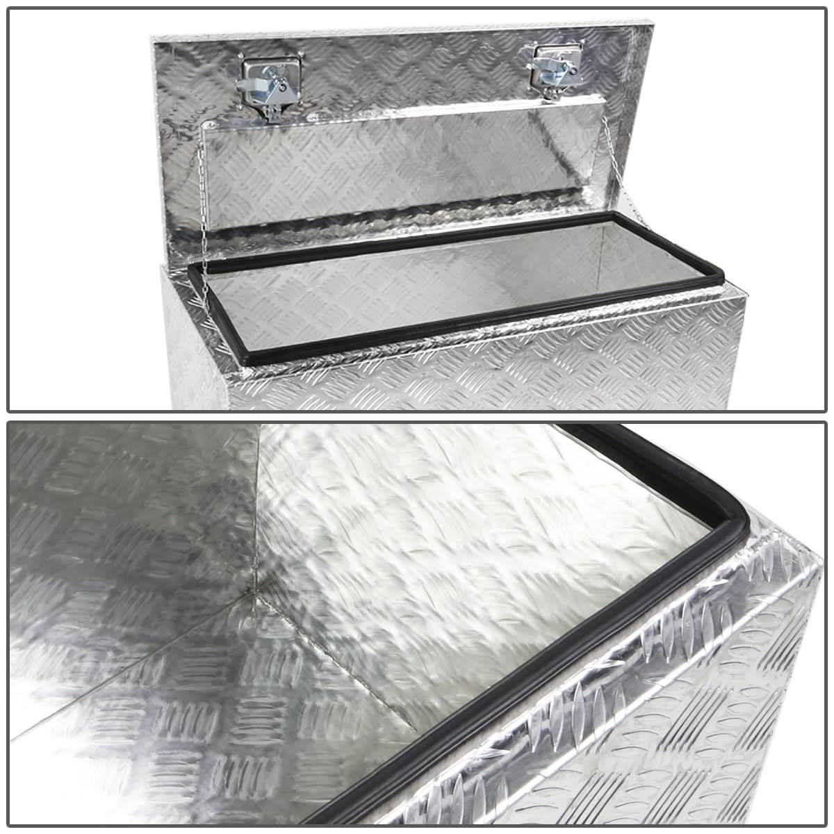 Universal Truck Trailer Tool Box w/ Lock 36x18x17 Aluminum Silver