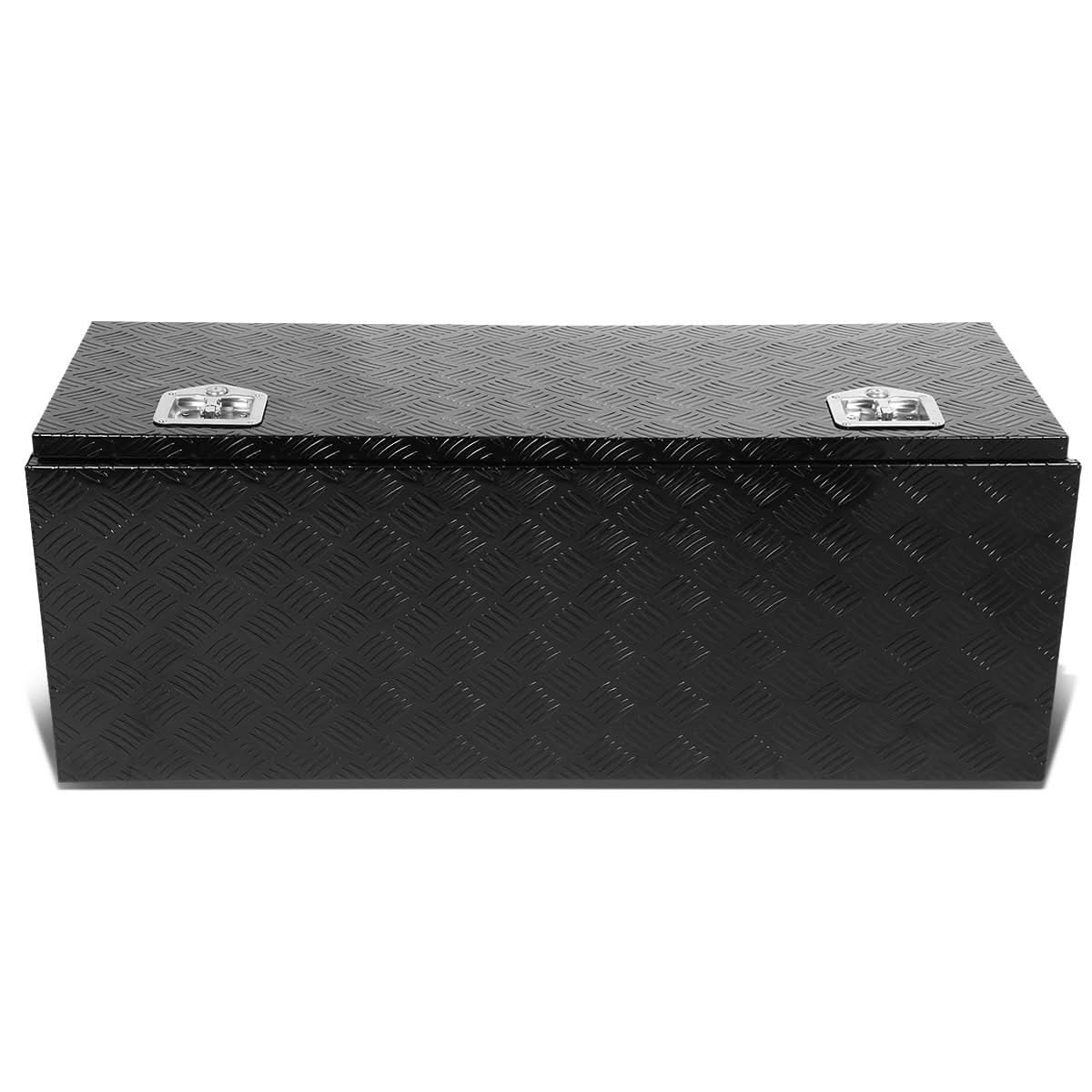 Universal Truck Trailer Tool Box w/ Lock 42x18x17 Aluminum Black