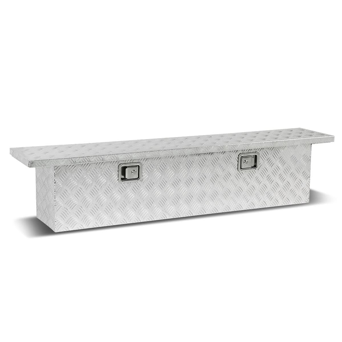 Universal Truck Crossover Tool Box with Lock Aluminum 63x12x14