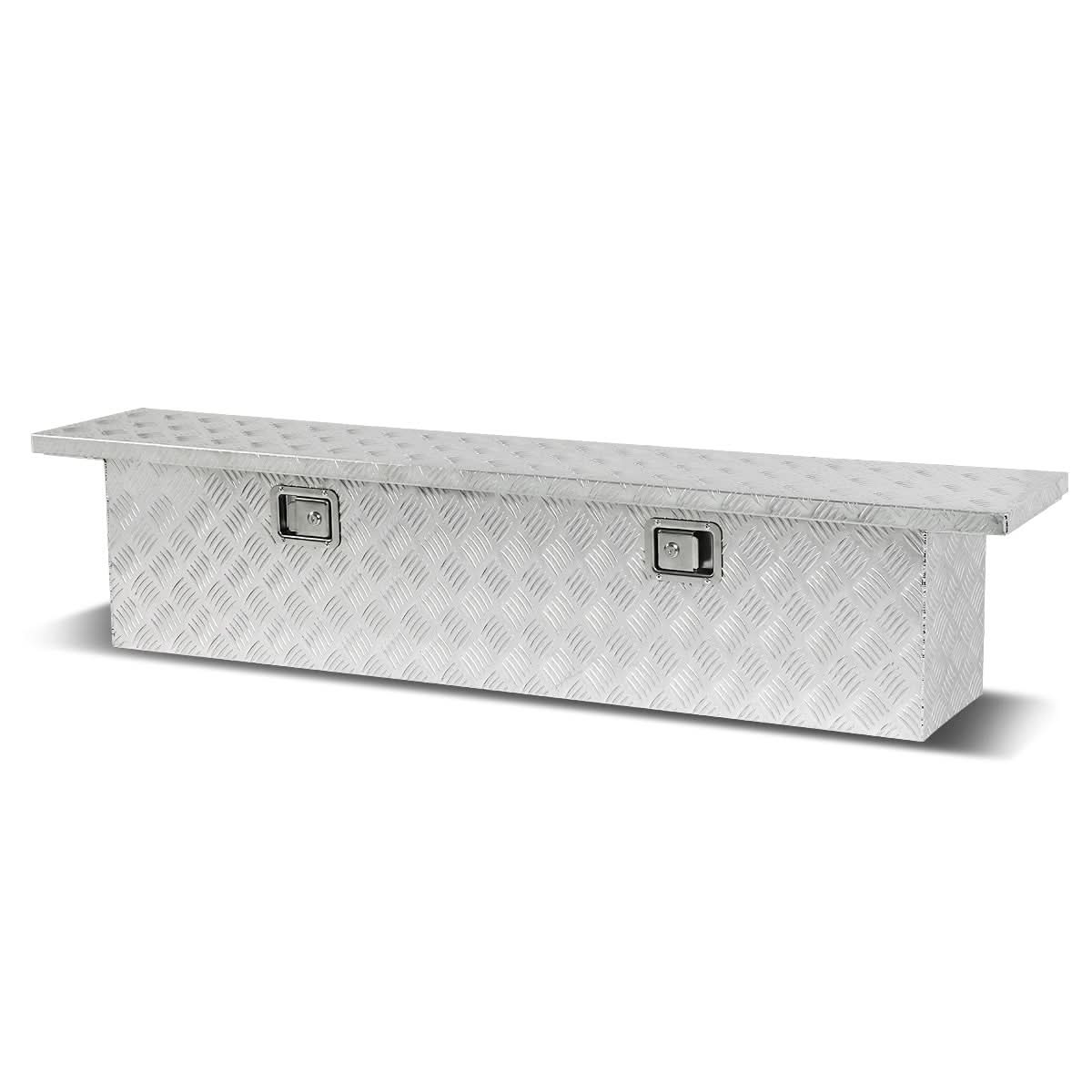 Universal Truck Crossover Tool Box with Lock Aluminum 63x12x14
