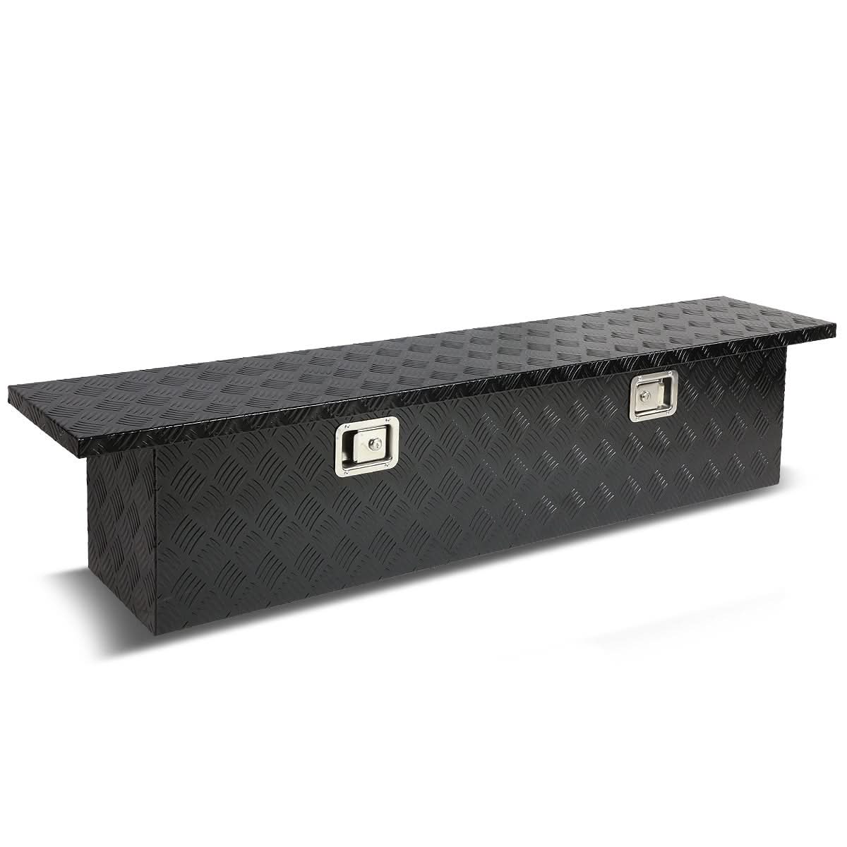 63" Black Aluminum Crossover Truck Tool Box with Lock