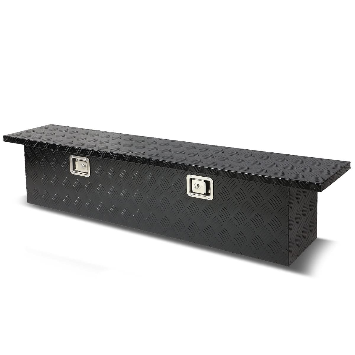 63" Black Aluminum Crossover Truck Tool Box with Lock