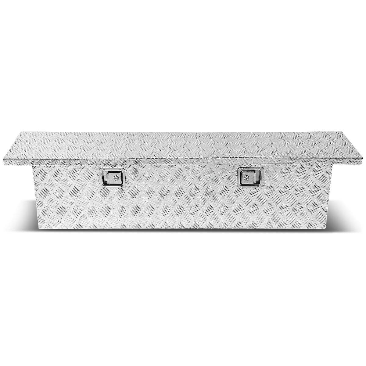 69" Aluminum Crossover Truck Tool Box with Lock and Key - Silver
