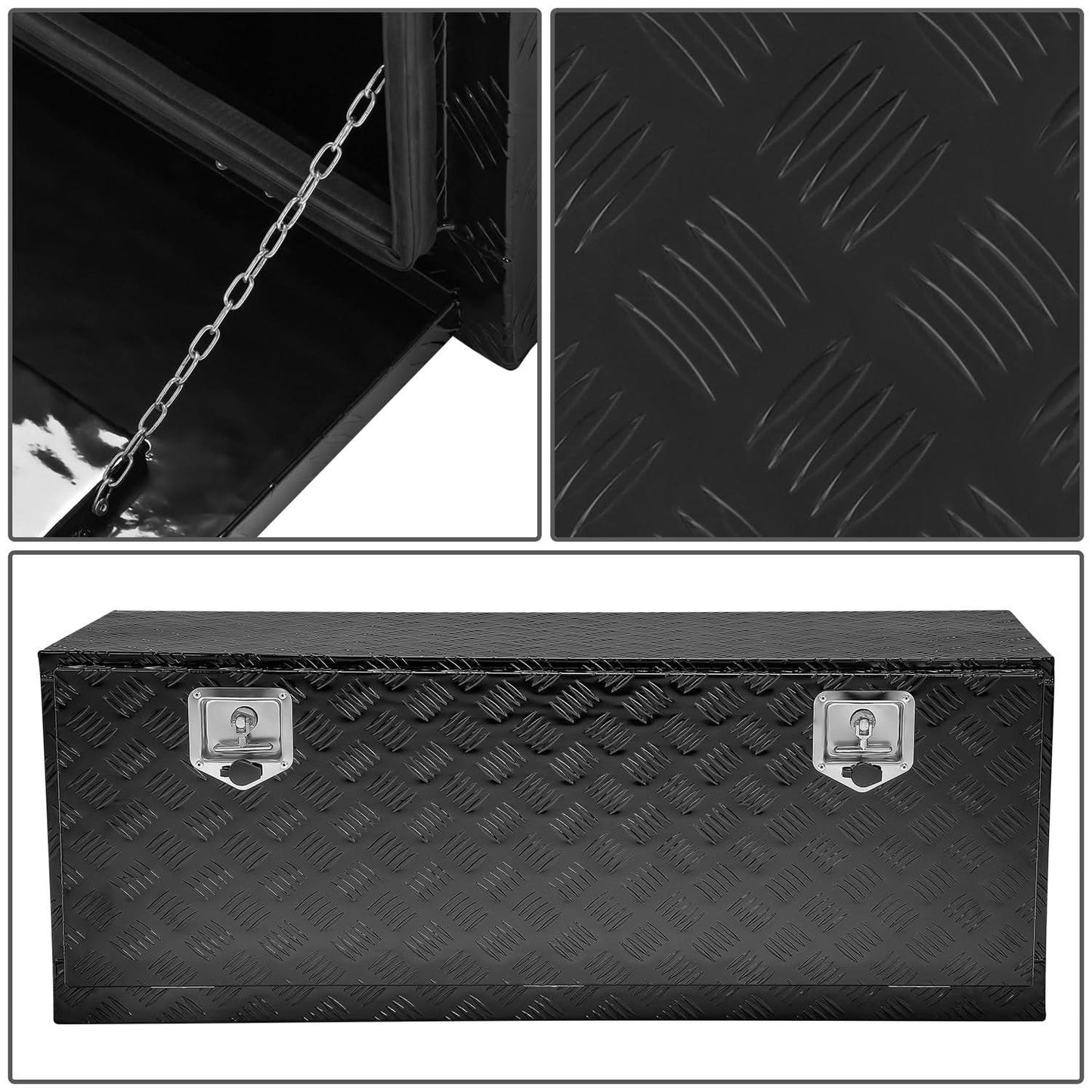 Universal Truck Trailer Diamond Tread Tool Box with Lock 47x18x18 Aluminum