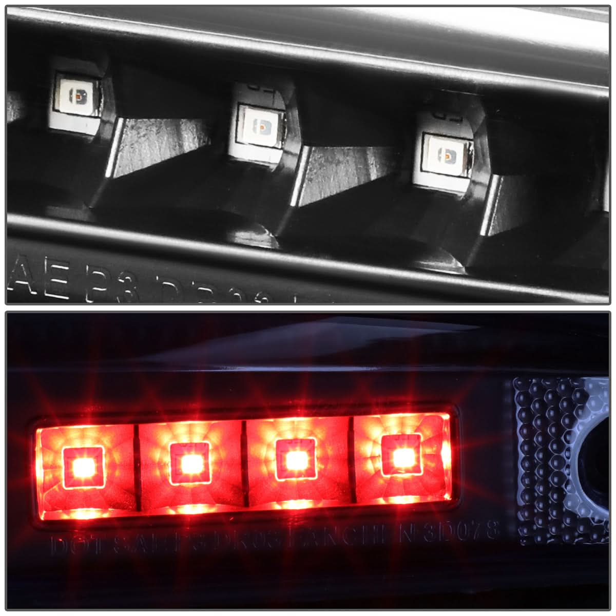 2003-2006 Dodge Ram 2500 3500 3D LED Tailgate Brake Light - Black