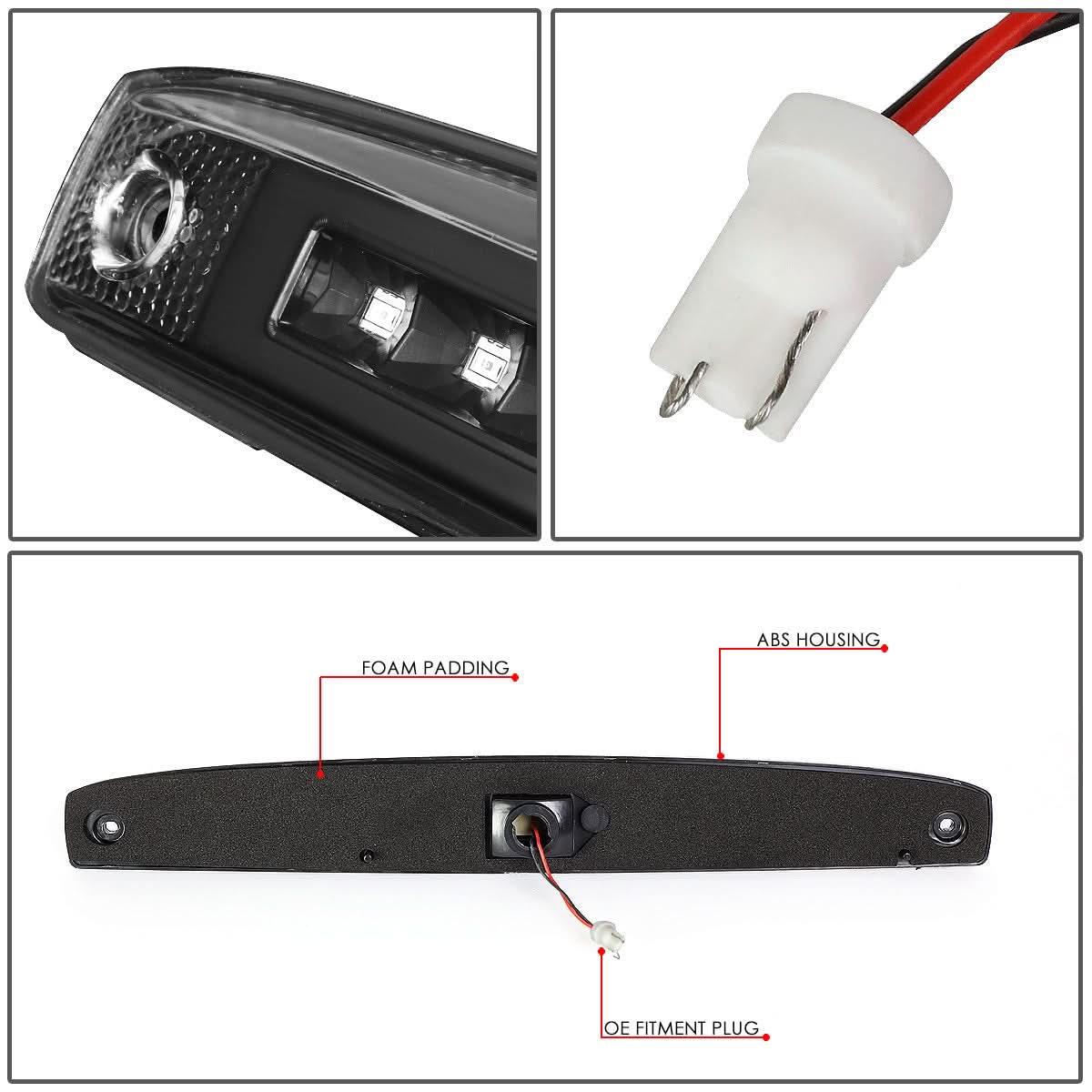 2003-2006 Dodge Ram 2500 3500 3D LED Tailgate Brake Light - Black